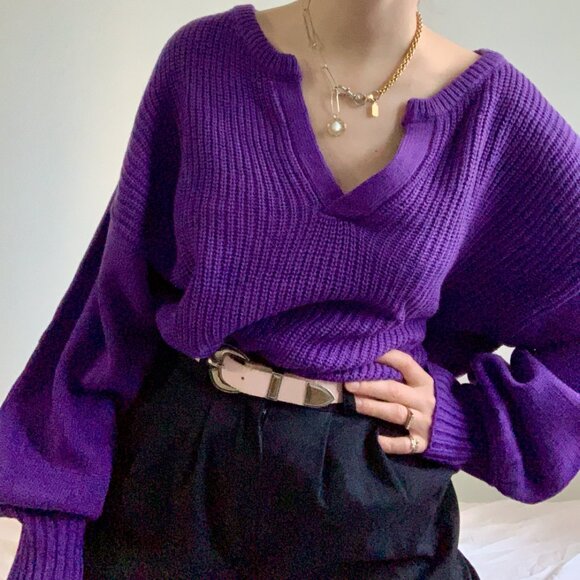 Ultra Violet Slouchy Sweater - Picture 3 of 11